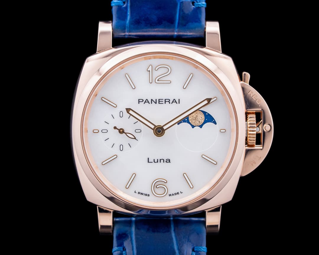 Panerai PAM01181 Luminor Due Luna 18K Rose Gold Mother of Pearl Dial