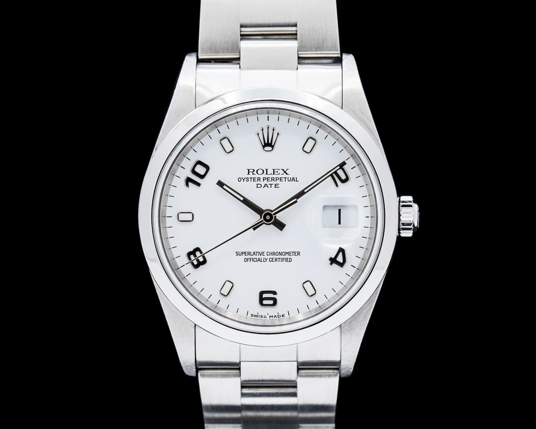 Rolex 15200 Oyster Perpetual Date 34mm SS White Dial Circa. 2002