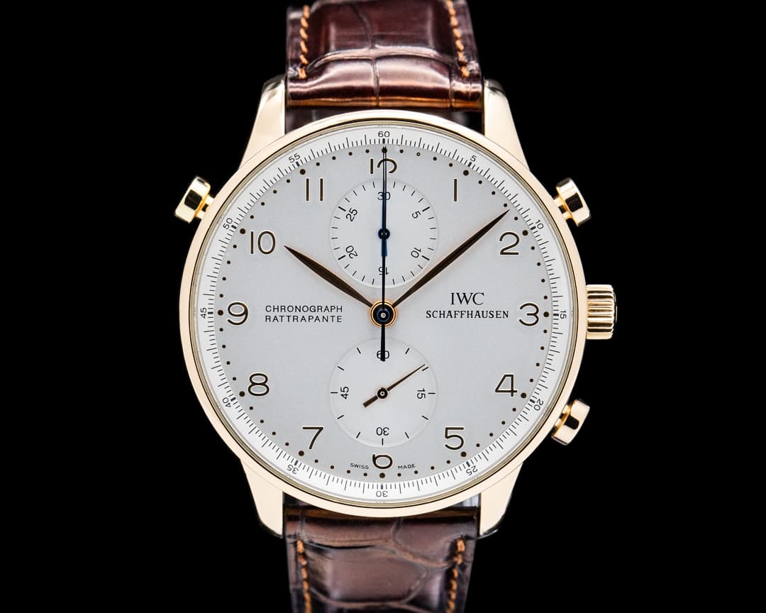 IWC IW371204 Portugieser Chrono-Rattrapante 18K Rose Gold Silver Dial