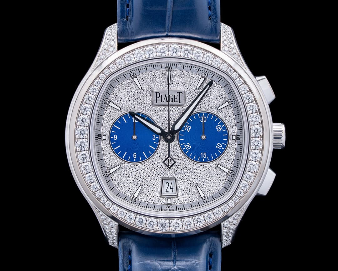Piaget G0A46049 Polo Chronograph 18K White Gold Pave Dial