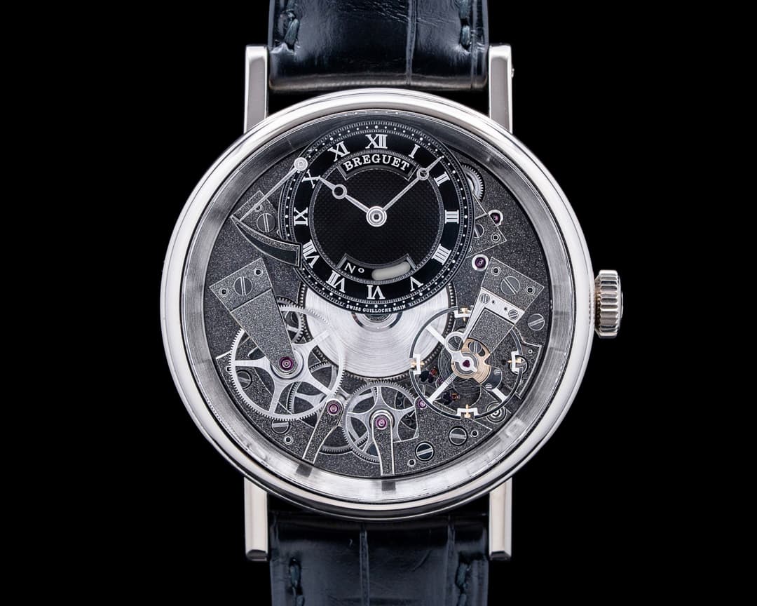 Breguet 7057BB Tradition 18K White Gold Black Skeleton Dial