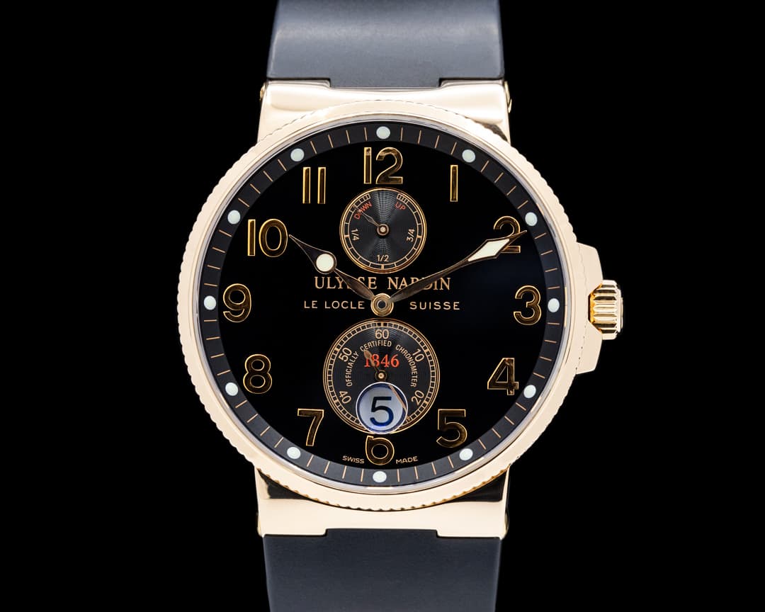 Ulysse Nardin 266-66-3/62 Maxi Marine Chronometer 18K Rose Gold Black Dial
