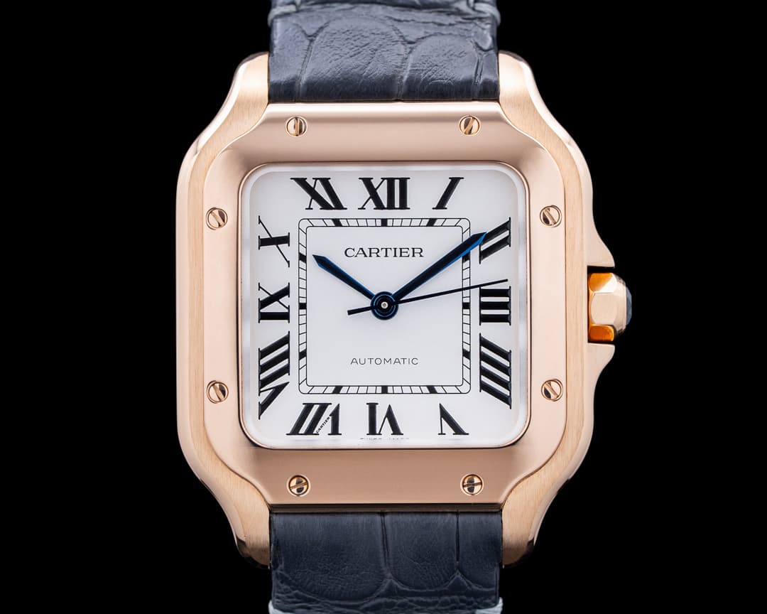 Cartier WGSA0028 Santos de Cartier 18K Rose Gold Silver Dial 2024