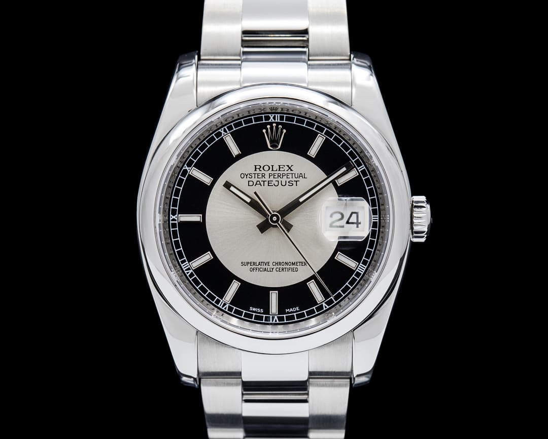 Rolex 116200 Datejust 36 SS Black Tuxedo Dial Circa. 2006
