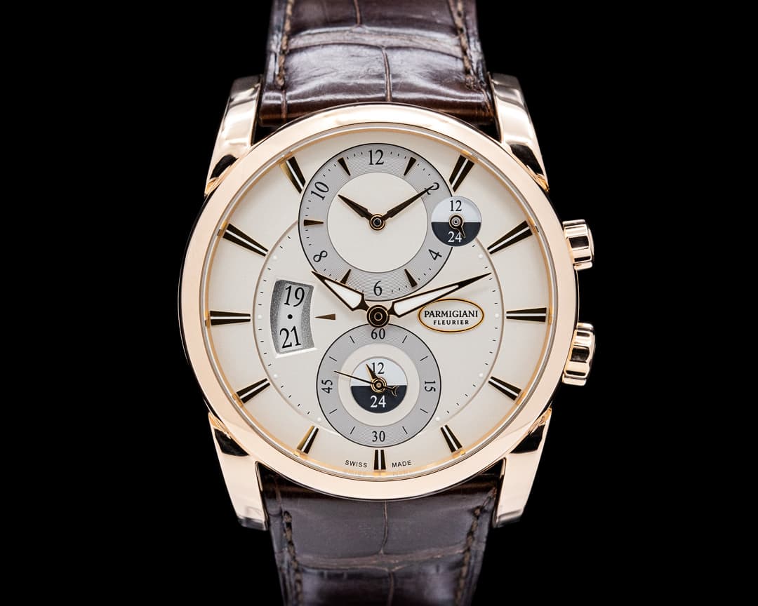 Parmigiani PFC231 Tonda Hemispheres Dual Time 18K Rose Gold Cream Dial