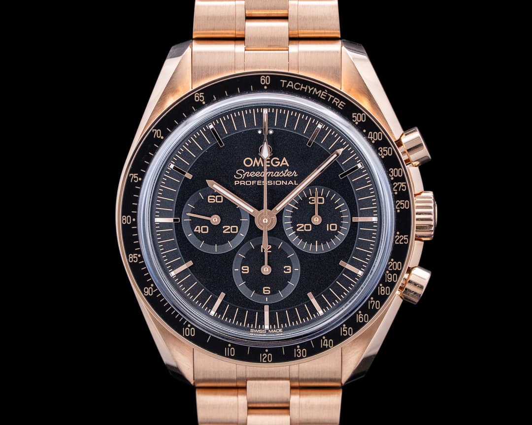 Omega Speedmaster Moonwatch 18K Sedna Gold Black Dial