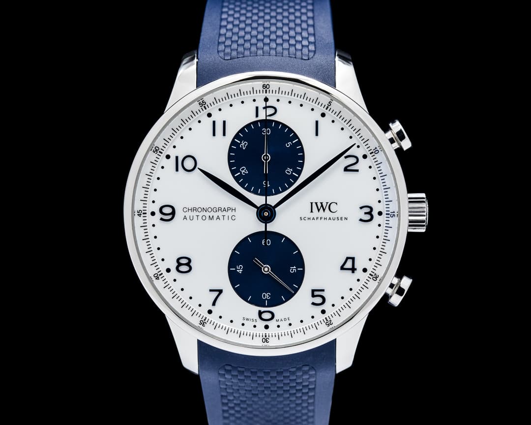 IWC IW371620 Portugieser Chronograph SS White and Blue Dial