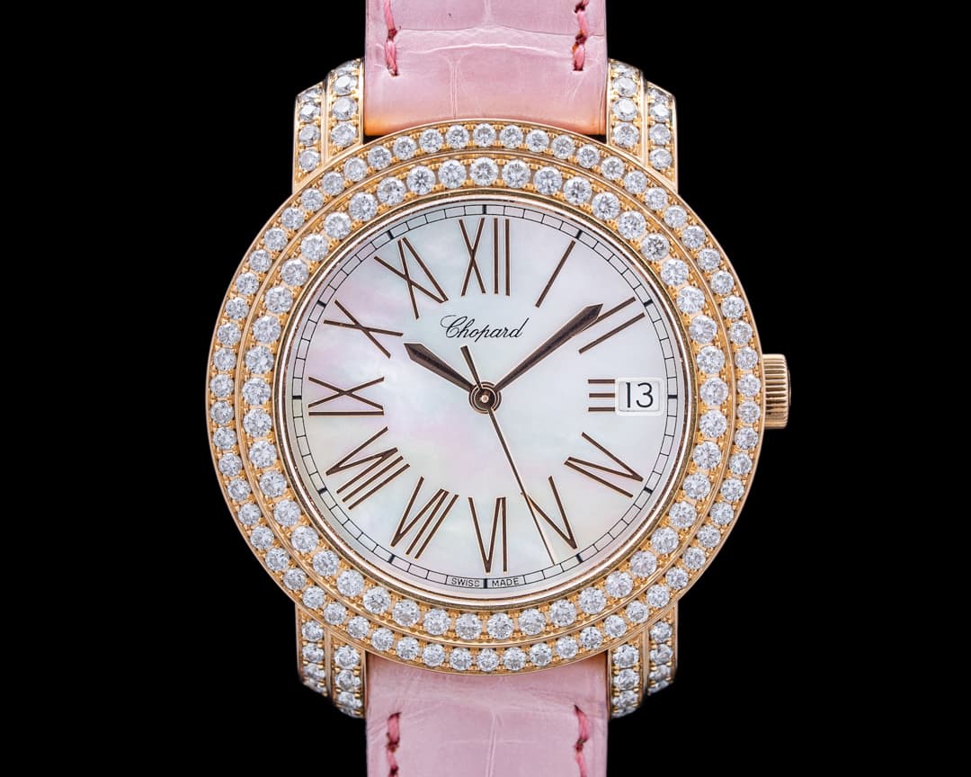 Chopard L'Heure Du Diamant 18K Rose Gold Diamond Bezel Mother of Pearl Dial