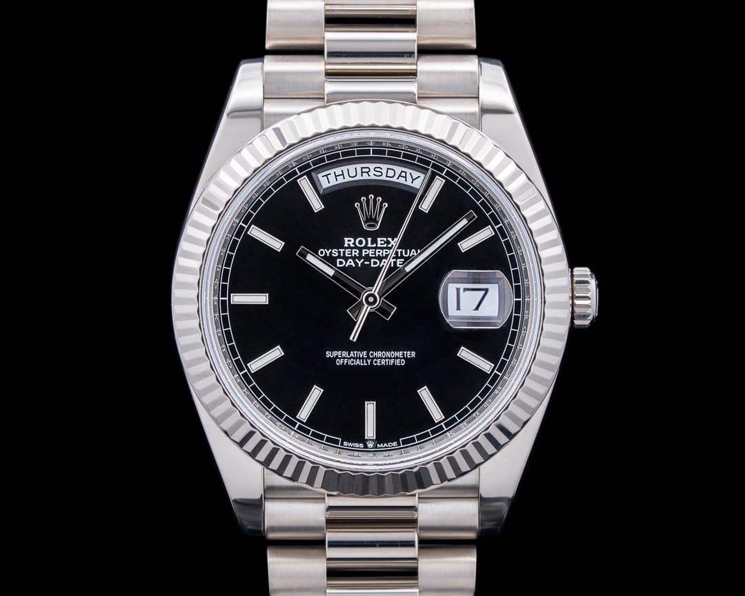 Rolex 228239 Day-Date 40MM 18K White Gold Black Dial