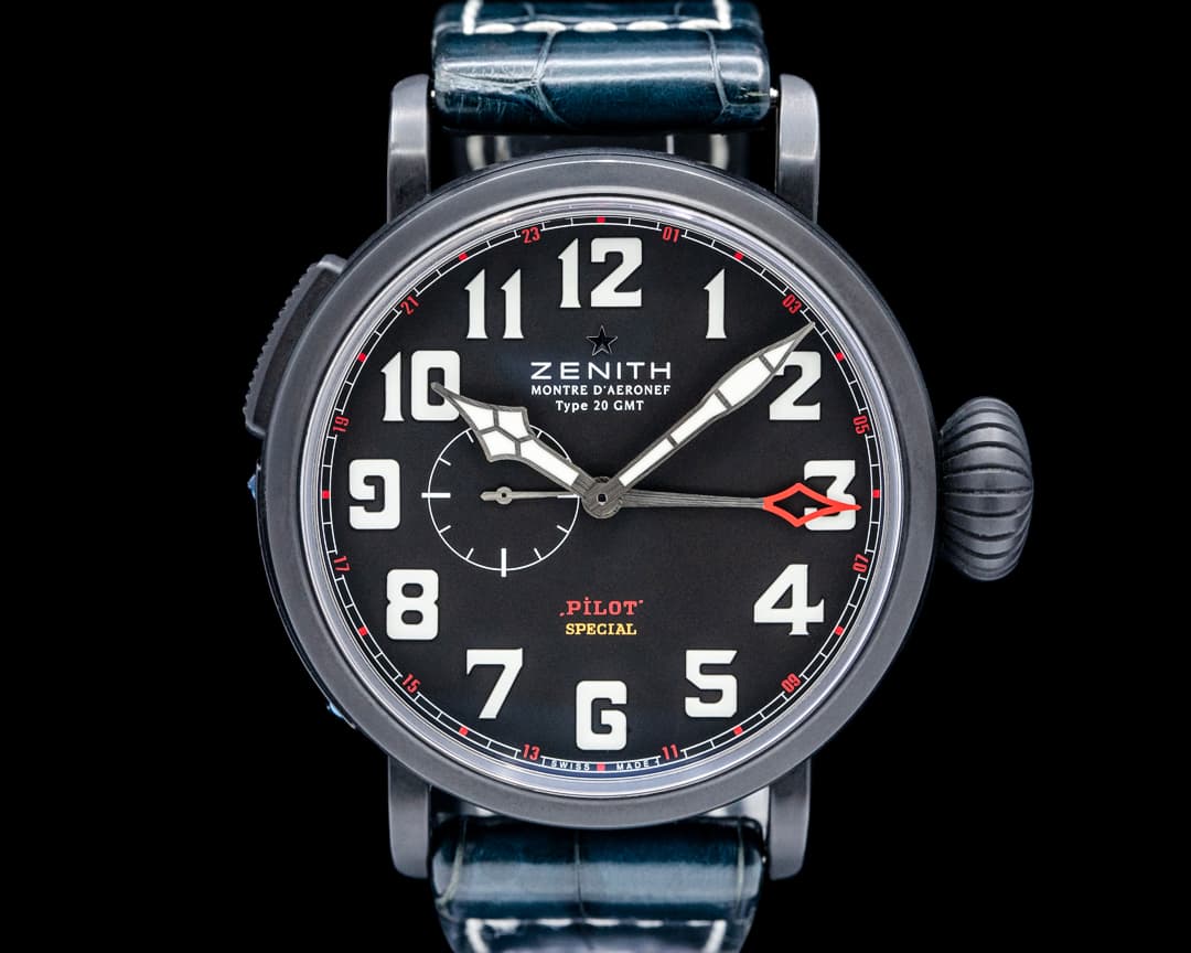 Zenith Pilot Montre d'Aeronef Type 20 GMT Extra Special Titanium Black Dial