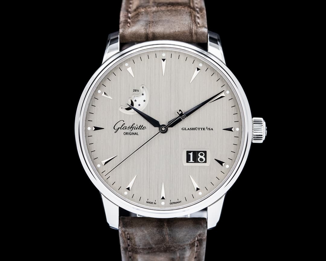 Glashütte Original Senator Panorama Date Moon Phase SS Gray Dial