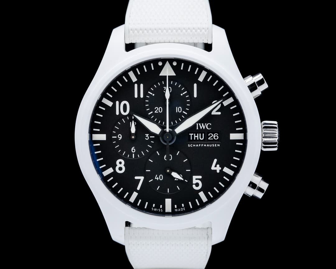 IWC Pilot Chronograph Top Gun Lake Tahoe Ceramic Black Dial