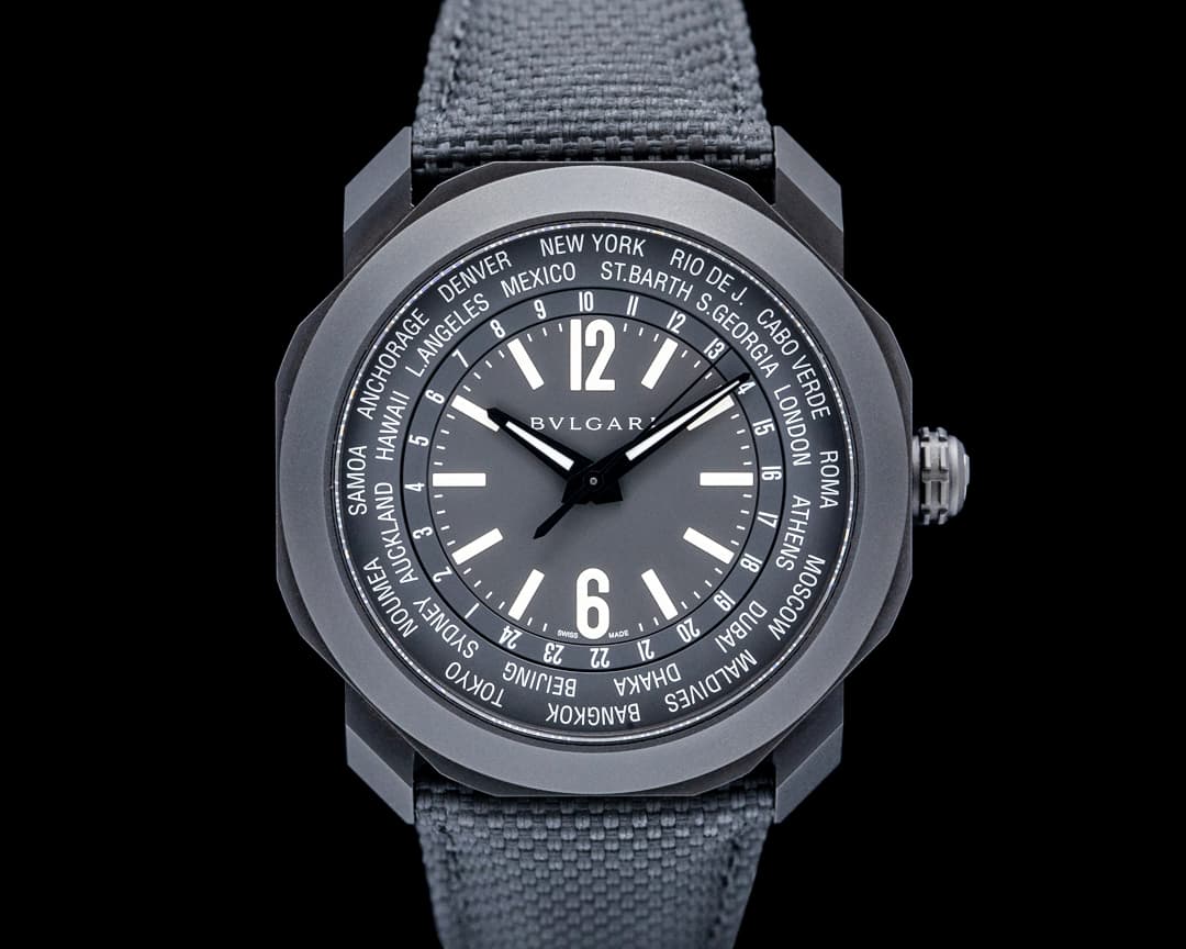 Bulgari 103486 Octo Roma WorldTimer DLC SS Black Dial