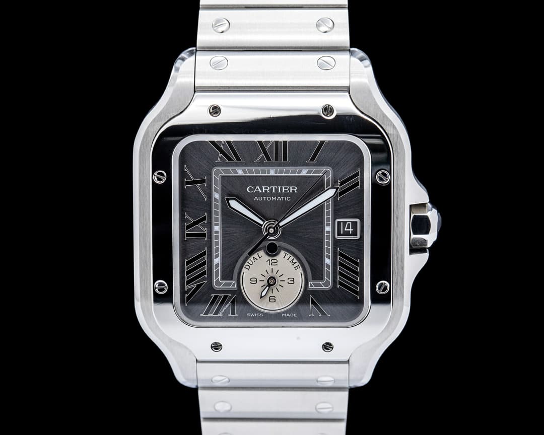 Cartier Santos De Cartier Dual Time SS Gray Dial