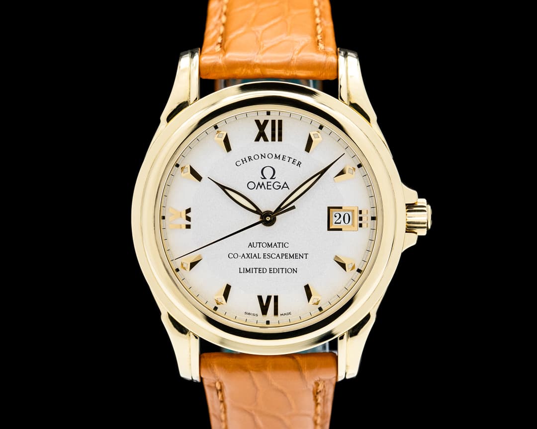 Omega De Ville Co-Axial 18K Yellow Gold White Dial LIMITED