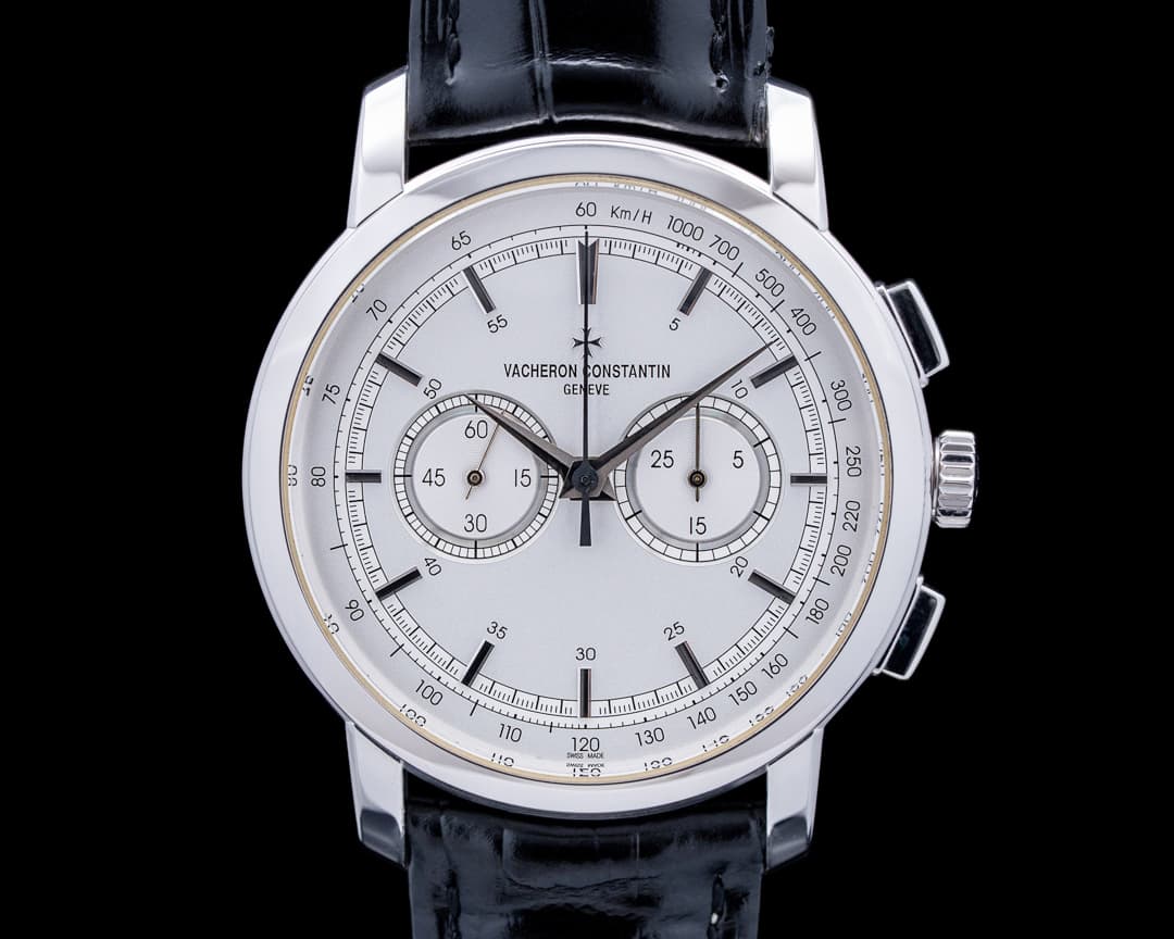 Vacheron Constantin 47192 Patrimony Traditionnelle Chronograph 18K WG Silver Dial