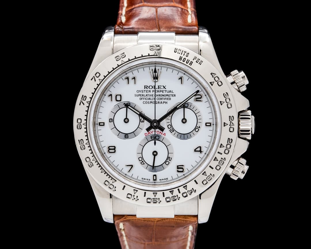 Rolex 16519 Daytona 18K White Gold White Dial