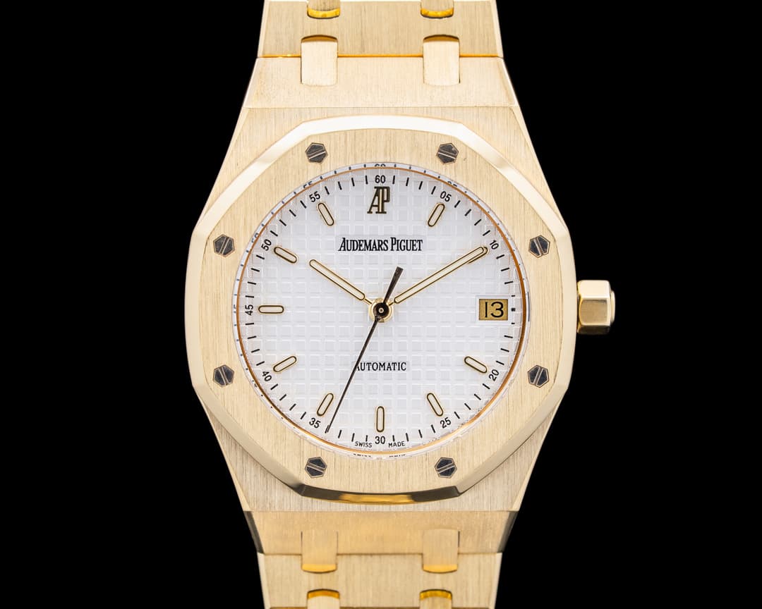 Audemars Piguet 14790BA Royal Oak 18K Yellow Gold White Dial