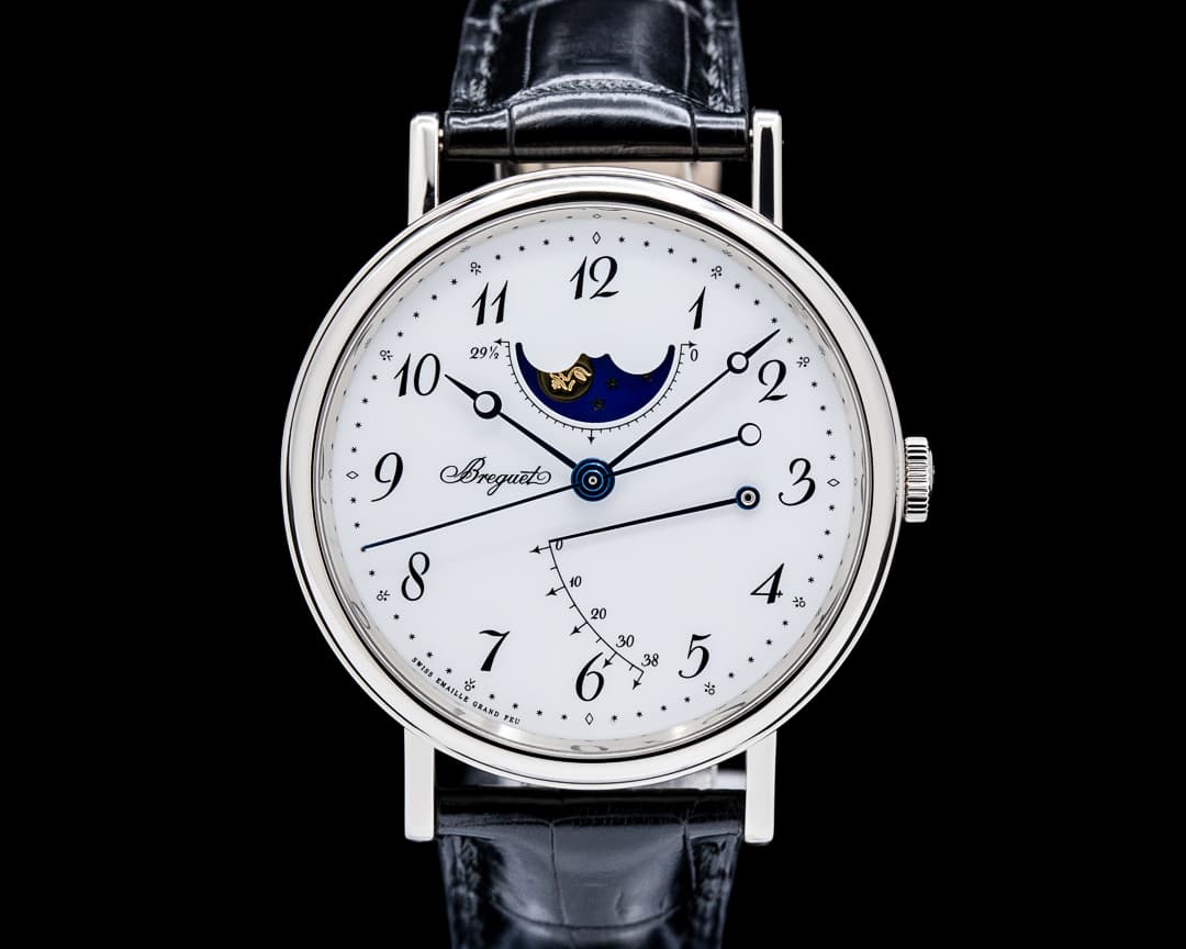 Breguet 7787BB Classique Moonphase 18K White Gold White Enamel Dial