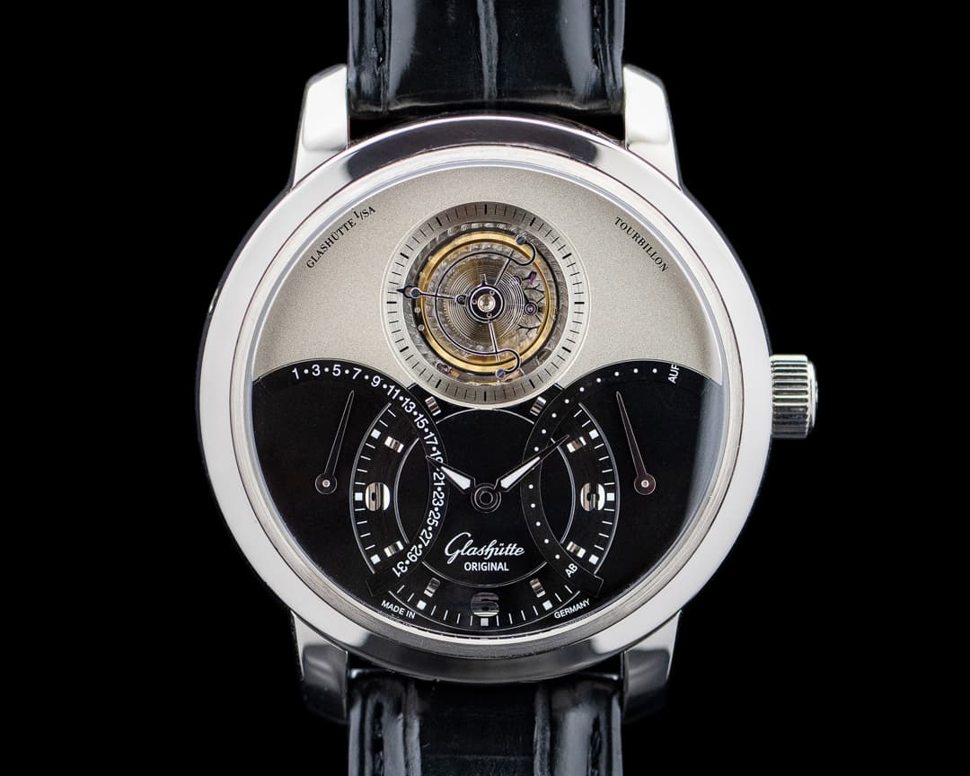 Glashütte Original PanoTourbillon XL 18K White Gold Black Dial LIMITED