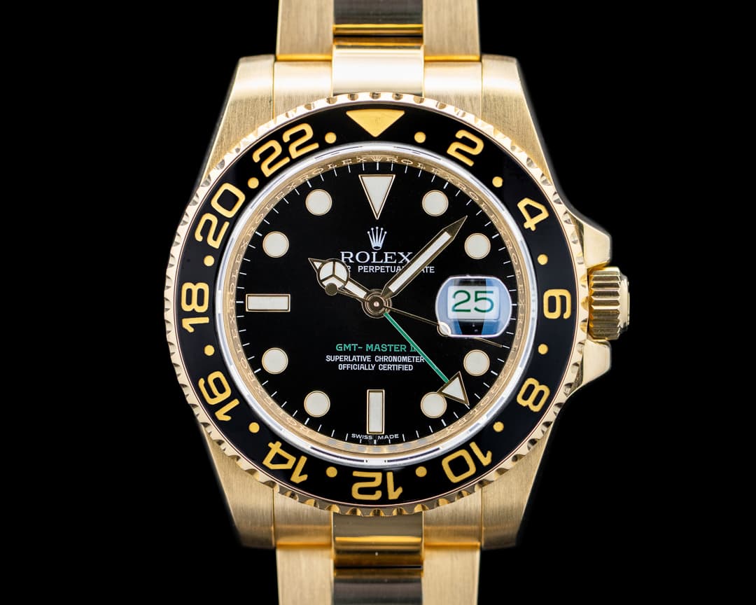 Rolex 116718LN GMT-Master II 18K Yellow Gold Black Dial