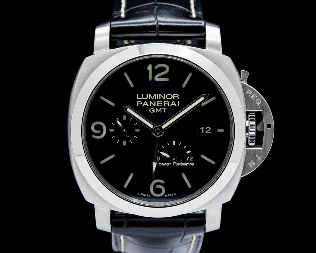 Panerai PAM00321 Luminor 1950 3 Days GMT Power Reserve SS Black Dial