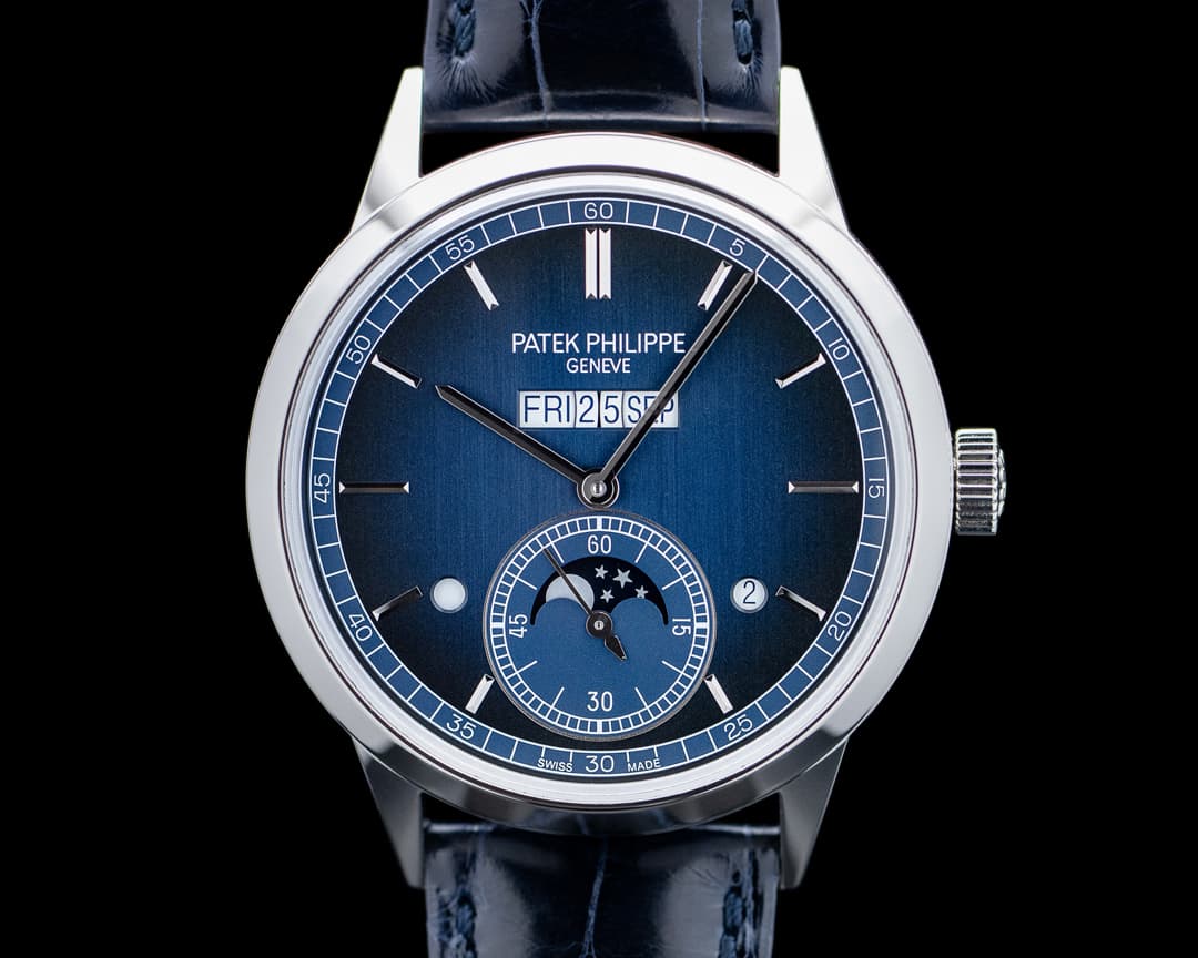 Patek Philippe 5236P In Line Perpetual Calendar Platinum Blue Dial