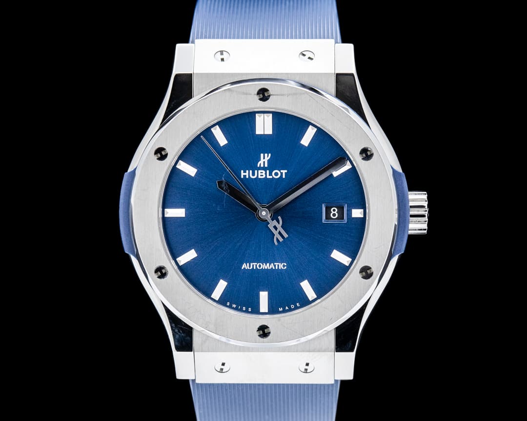 Hublot Classic Fusion 38mm Titanium Blue Dial
