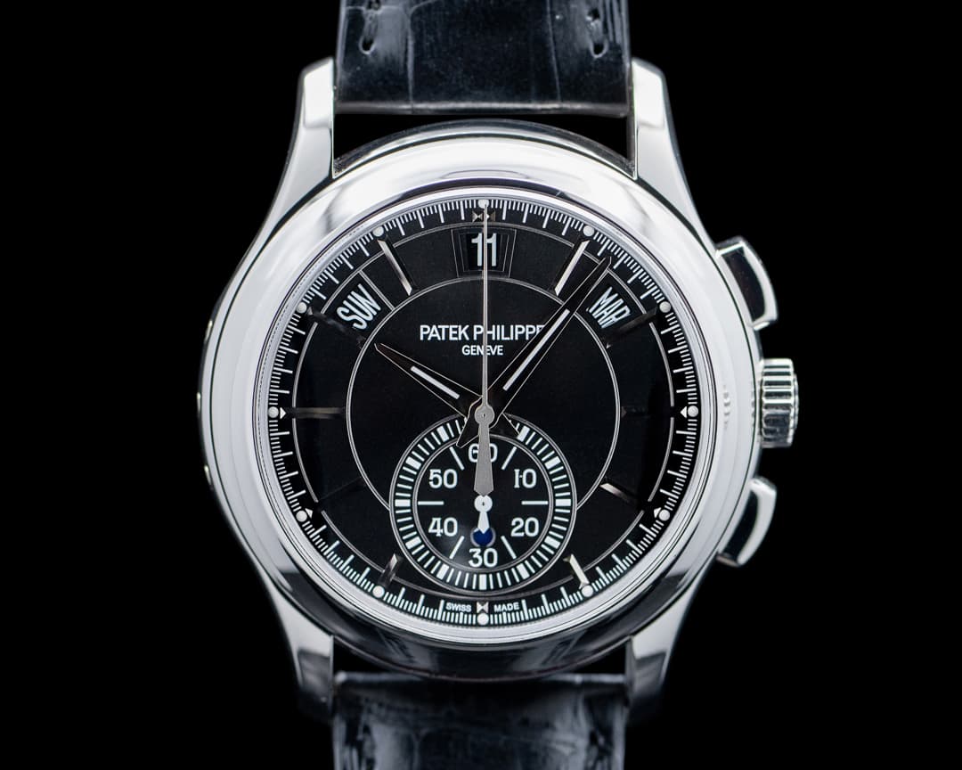 Patek Philippe 5905P Annual Calendar Chronograph Platinum Black Dial