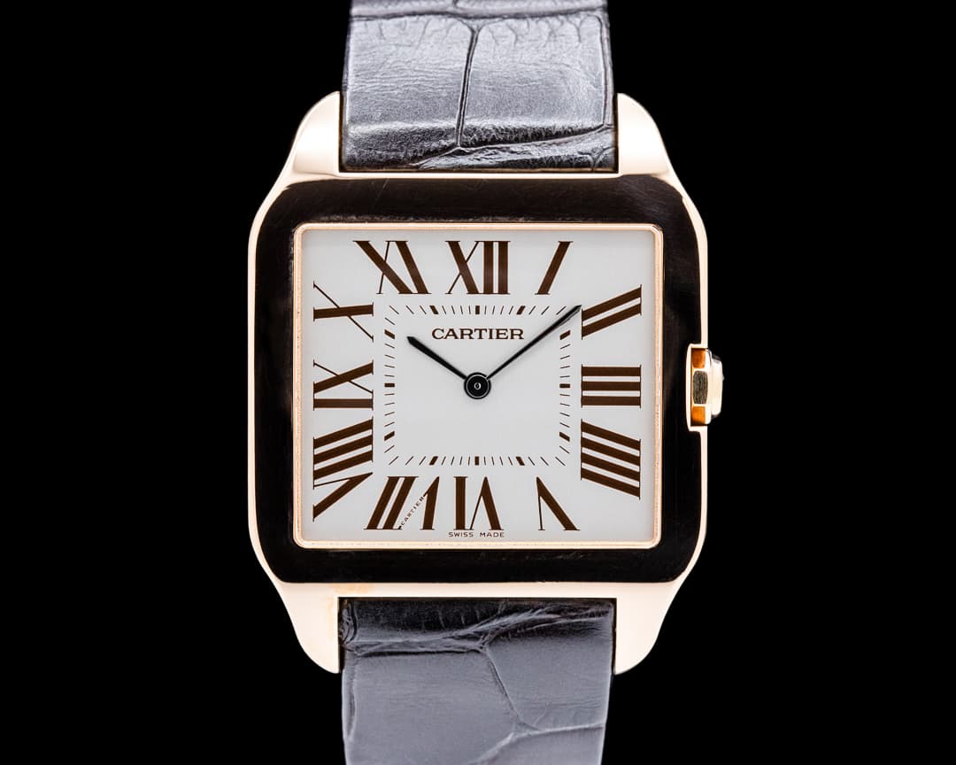 Cartier W2006951 Santos-Dumont Large 18K Rose Gold Silver Dial