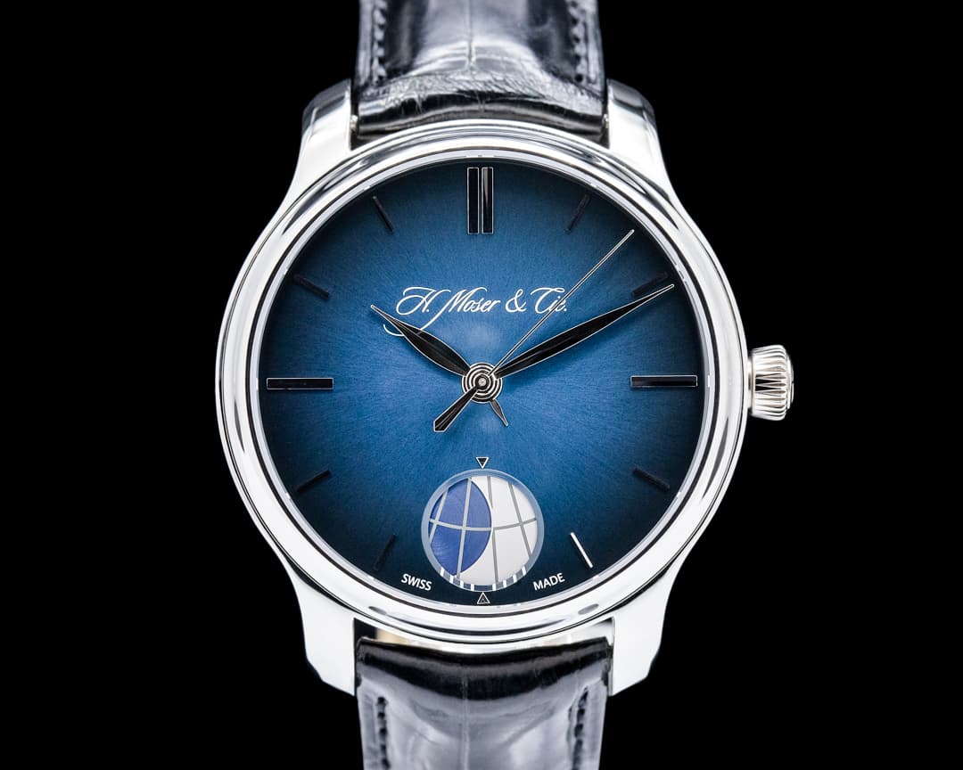 H. Moser & Cie. 1348-0300 Endeavour Perpetual Moon Platinum Blue Fume Dial