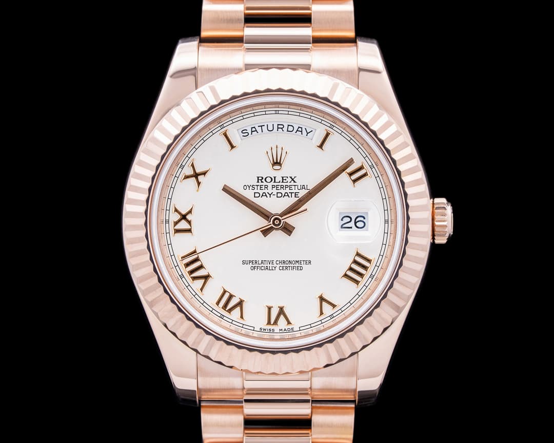 Rolex 218235 Day-Date II Presidential 18K Rose Gold Ivory Dial