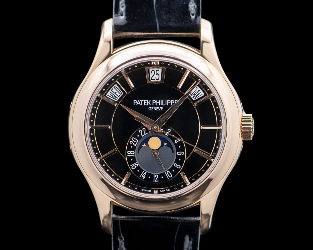 Patek Philippe 5205R Annual Calendar 18K Rose Gold Black Dial