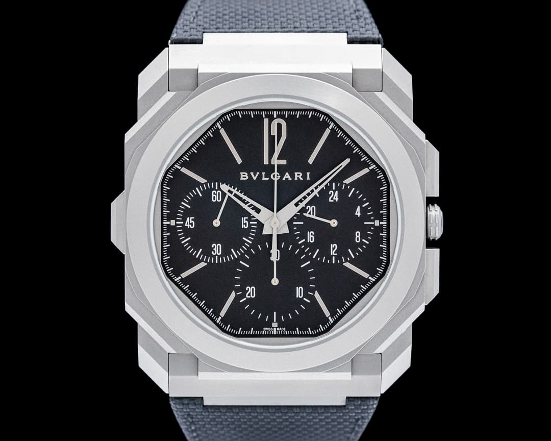 Bulgari 103371 Octo Finissimo Chronograph GMT Titanium Black Dial