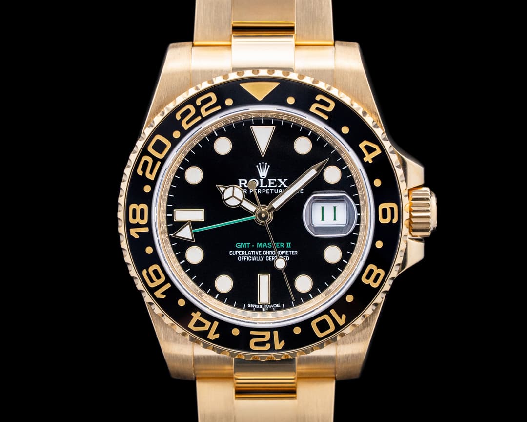 Rolex 116718LN GMT-Master II 18K Yellow Gold Black Dial