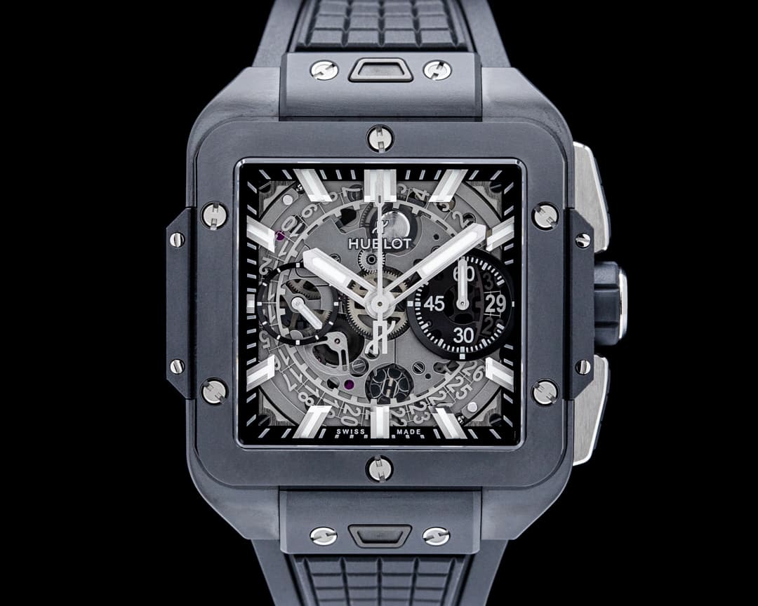 Hublot Square Bang Unico Black Magic Ceramic Skeleton Dial