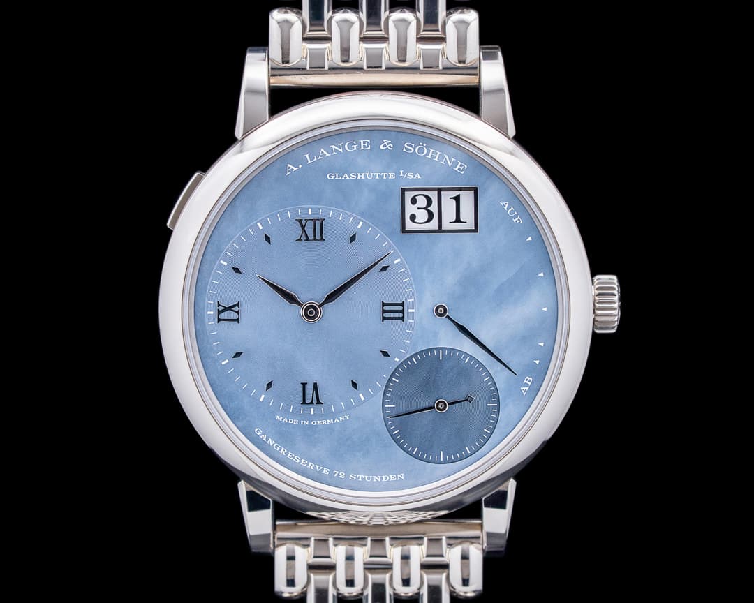 A. Lange & Söhne Grande Lange 1 "DUBAIL" Wellendorff 18K WG MOP Dial RARE UNWORN