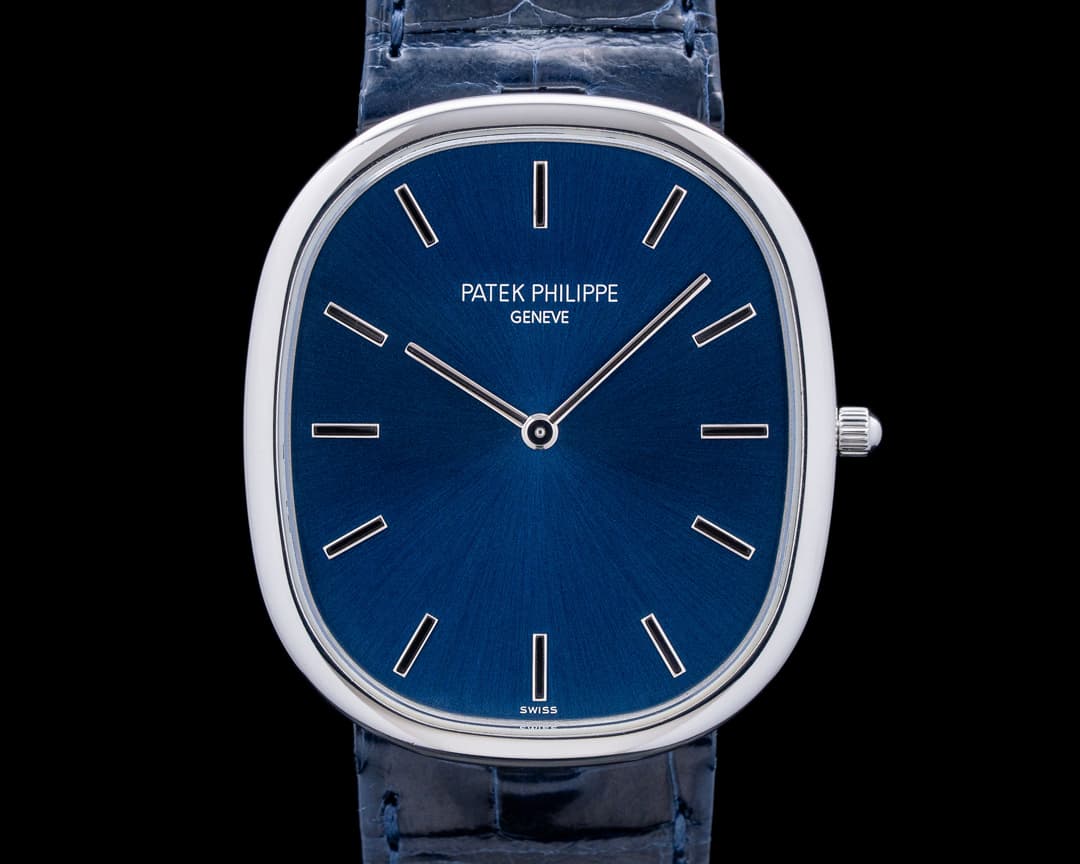 Patek Philippe 5738P Golden Ellipse Platinum Blue Dial