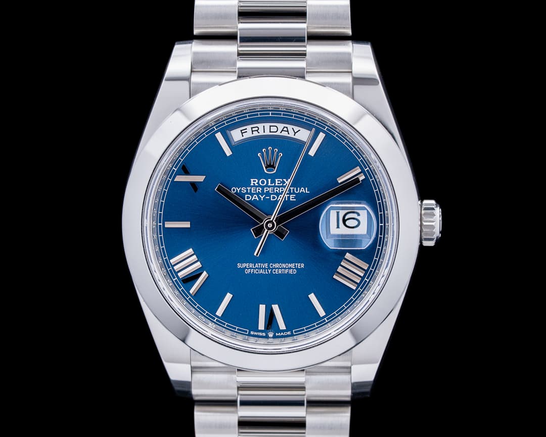 Rolex 228206 Day-Date 40 Platinum Blue Roman Dial