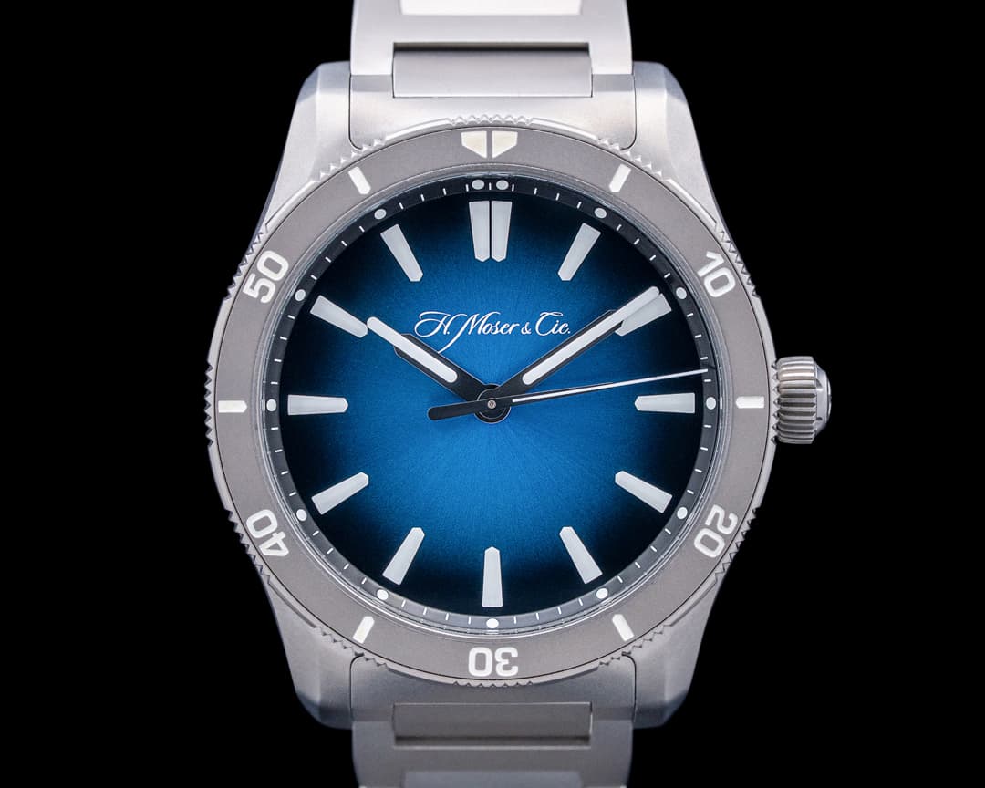 H. Moser & Cie. 3200 Pioneer Centre Seconds Titanium Funky Blue Dial