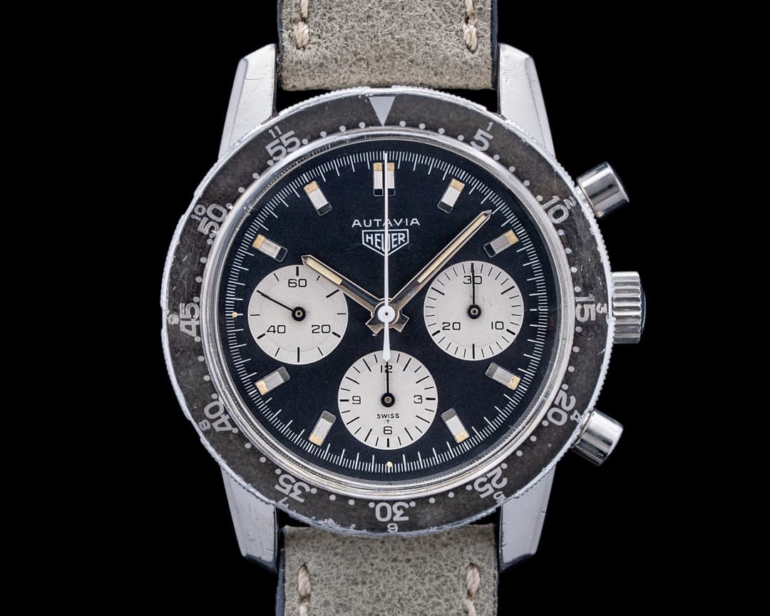 Heuer 2446C Vintage Autavia SS Black Dial