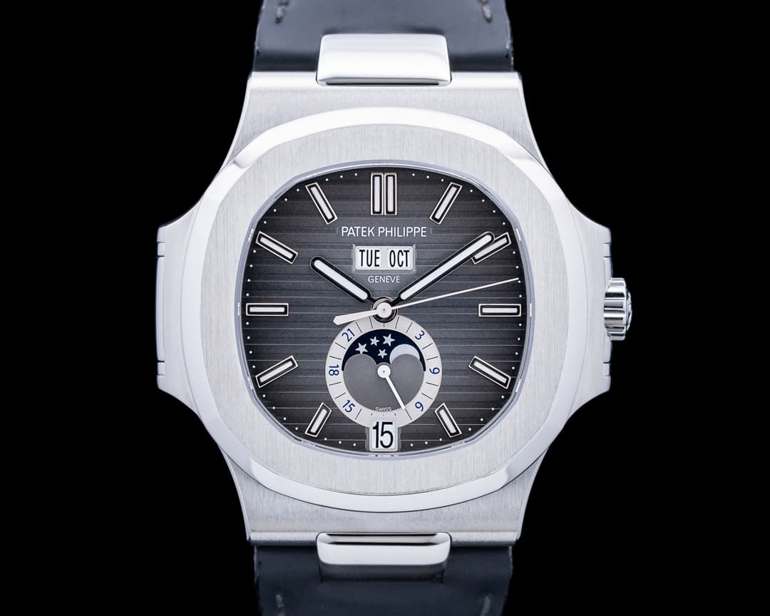 Patek Philippe 5726A Nautilus Annual Calendar Moon Phase SS Gray Dial