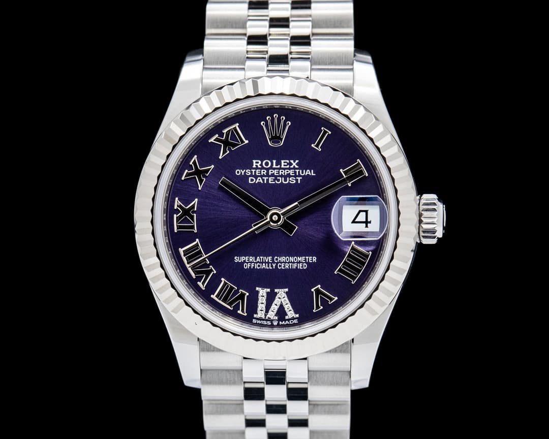 Rolex 278274 Datejust 31 Jubilee SS Purple Roman "Diamond VI" Dial
