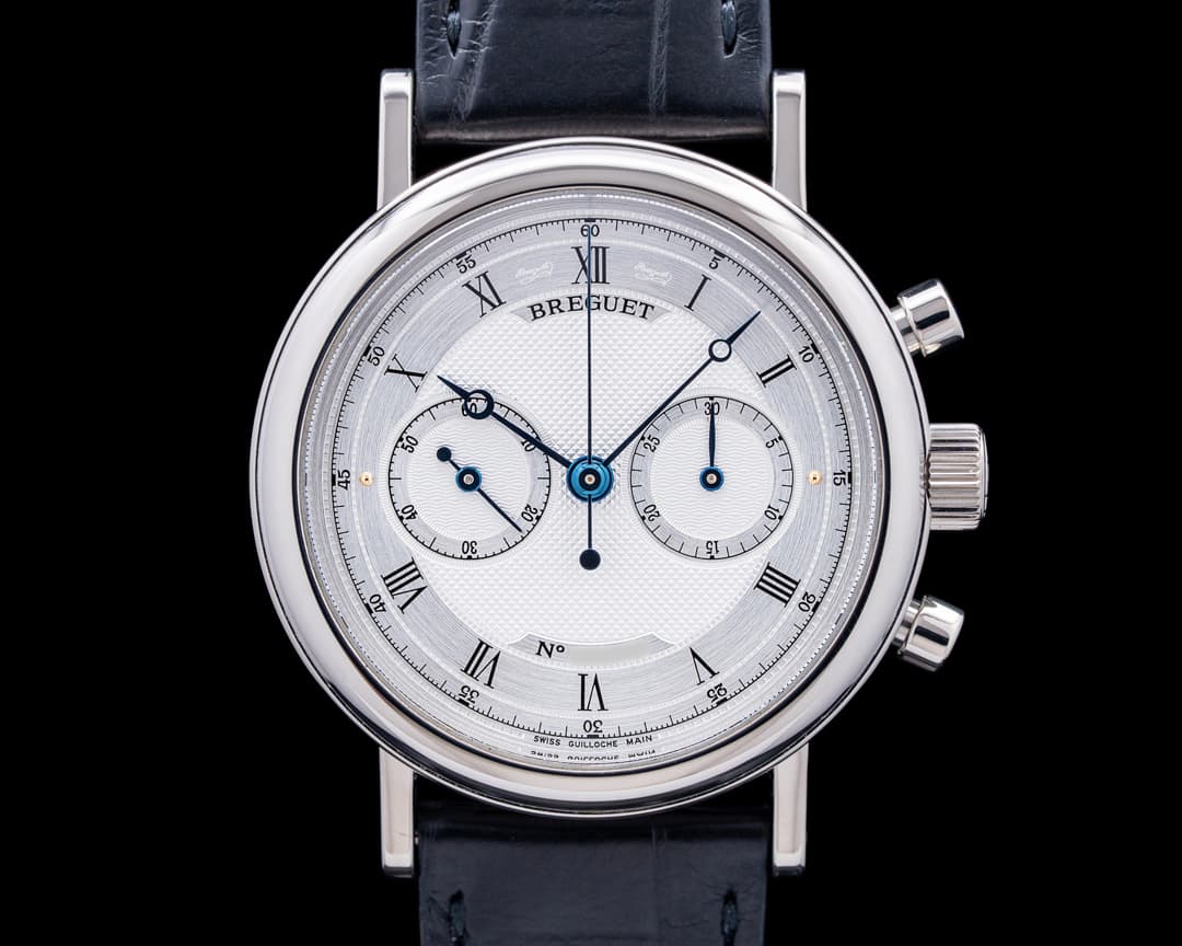 Breguet 5237BB Classique Chronograph 18K White Gold Silver Dial