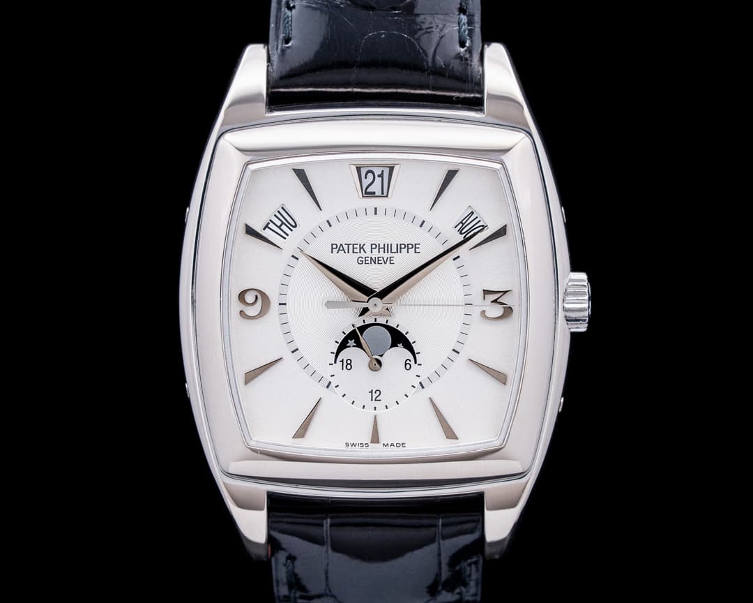 Patek Philippe 5135G Gondolo Annual Calendar 18K White Gold Silver Dial