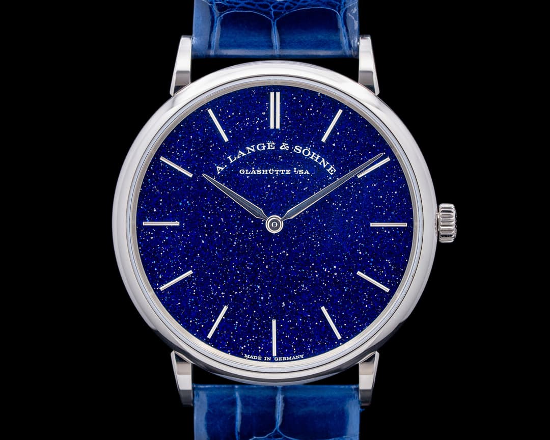 A. Lange & Söhne 205.086 Saxonia Thin Aventurine 18K White Gold Blue Dial