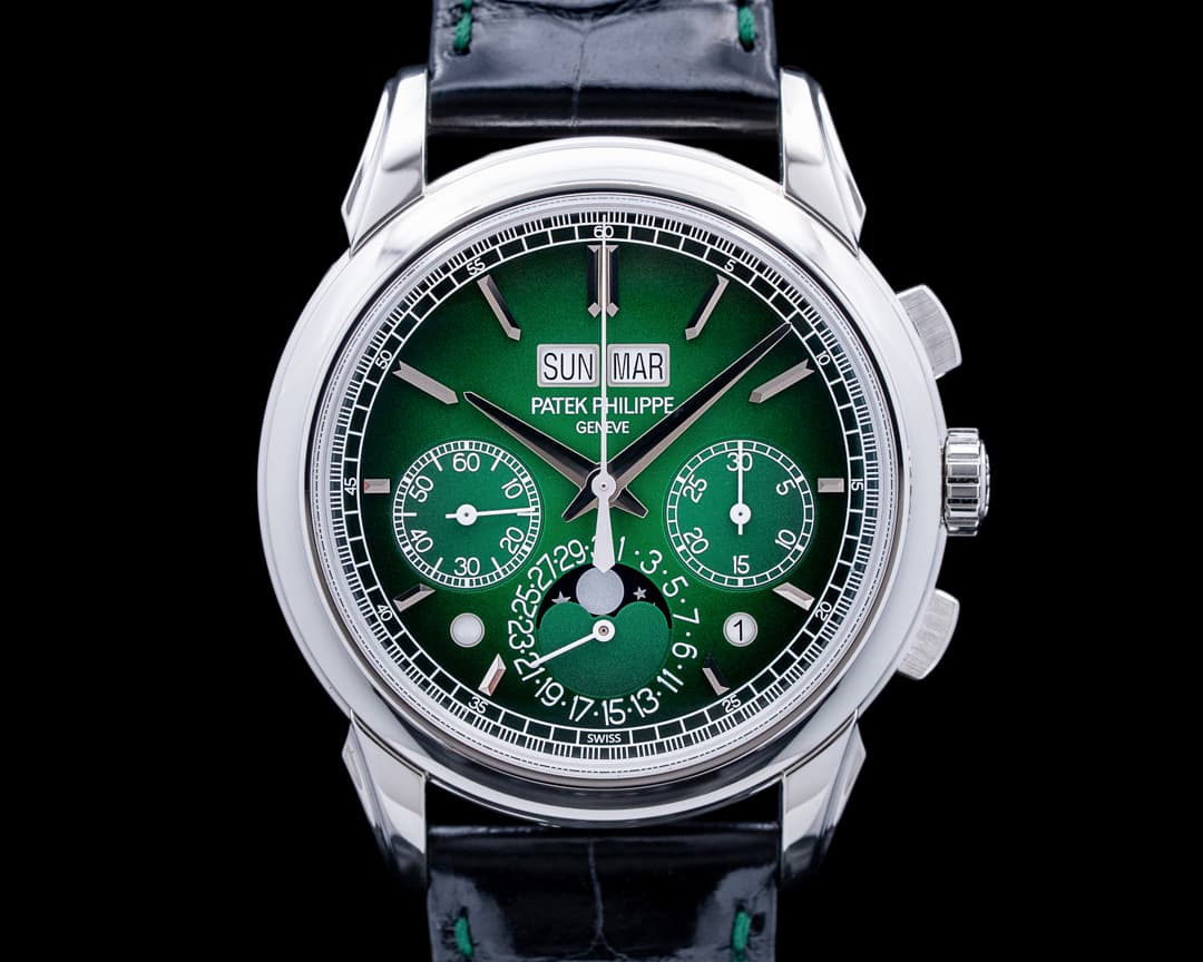 Patek Philippe 5270P-014 Perpetual Calendar Chronograph Platinum Green Dial