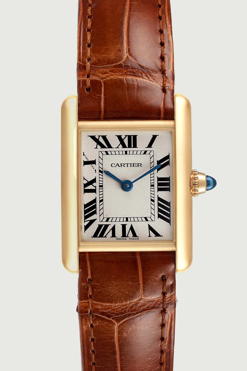 Cartier Tank Louis 18k Yellow Gold Ladies Watch W1529856 Box Papers